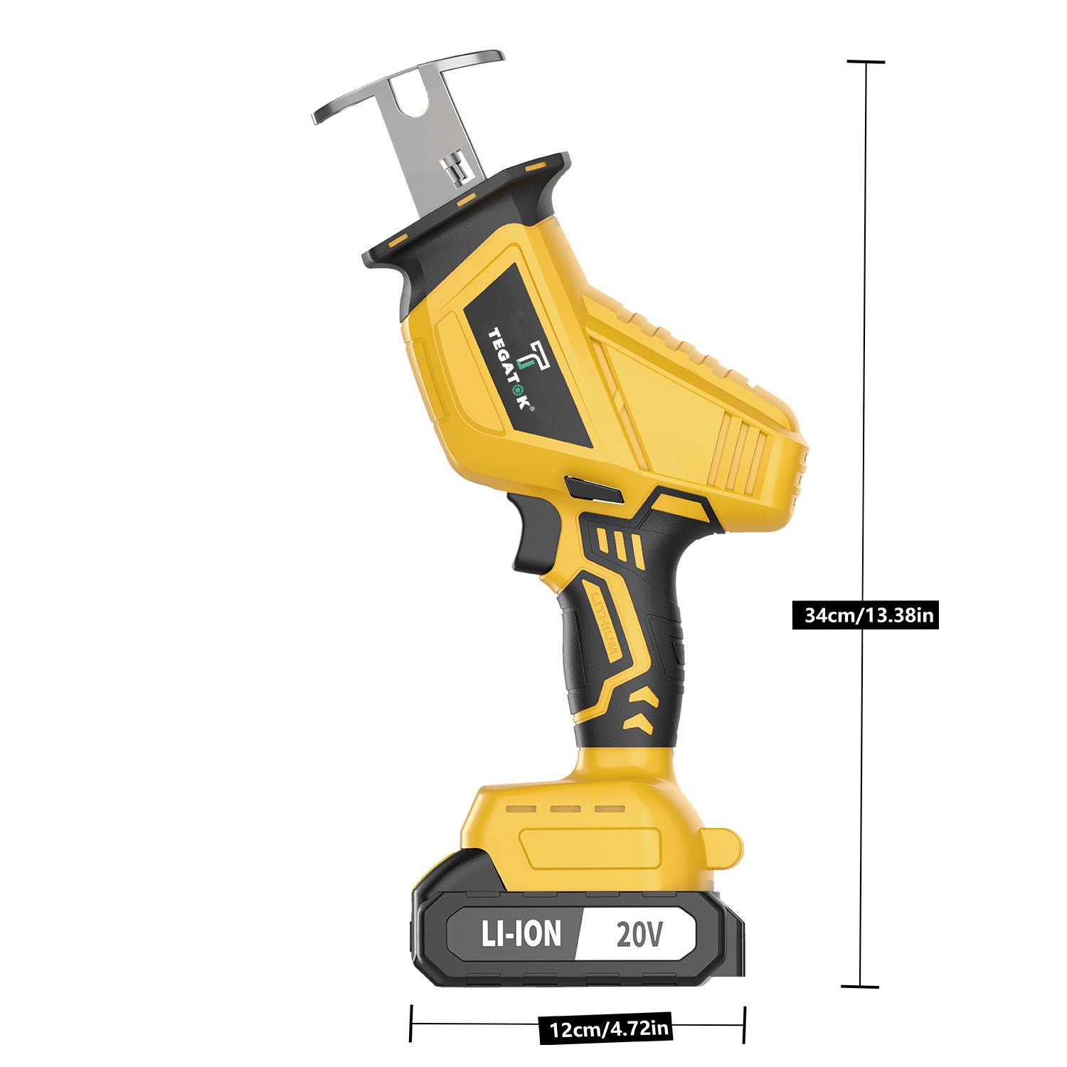 20V Cordless Electric Reciprocating Saw, Equipped with Lithium Battery And Fast Charger, 3000RPM, with 4 Saw Blades, Suitable for Cutting Wood/Metal/Pvc. Compact Electric Saw, Suitable for Outdoor Use, Portable And Durable, Ideal Gift for Men