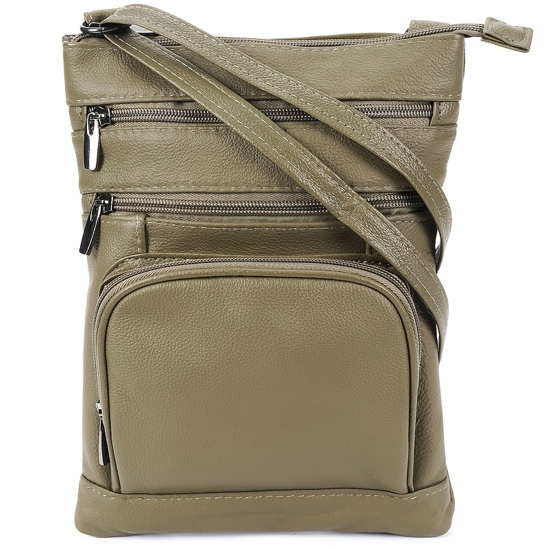 Crossbody Leather Bag Genuine Leather Messenger with Adjustable Strap & Smartphone Pocket – 3 Sizes: Regular, Plus & X-Large | 9 Colours | Fashionable Handheld Shoulder Bag | ShopVora CA