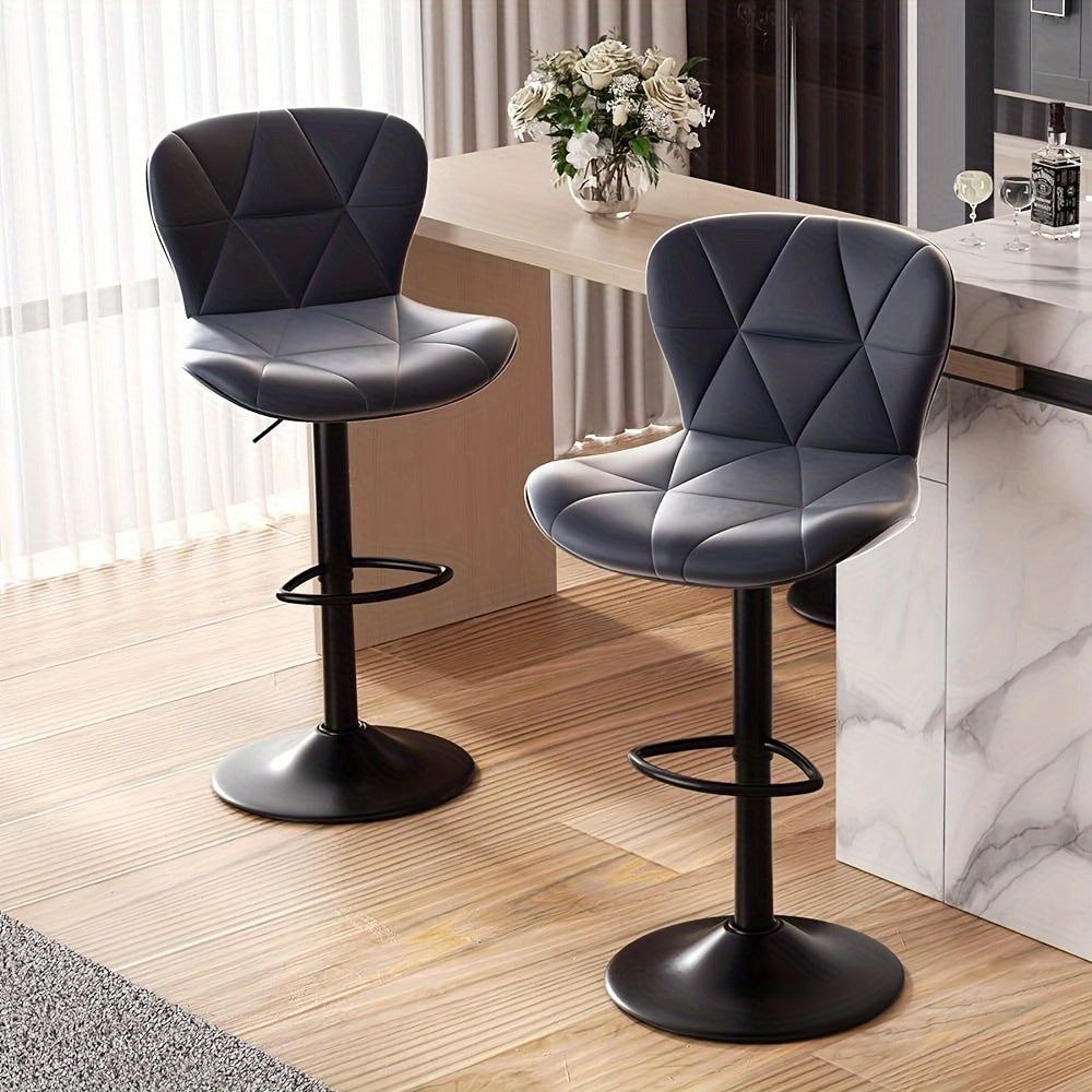 Adjustable Swivel Bar Stools Set of 2 or 3 Modern Faux Leather with Back Support Counter Height Kitchen Island Stools - Canada