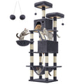 Cat Tree 81.1" 5-Level Plush Cat Condo – 13 Scratching Posts, 3 Caves, Hammock, Basket & Pompoms for Multi-Cat Indoor Households
