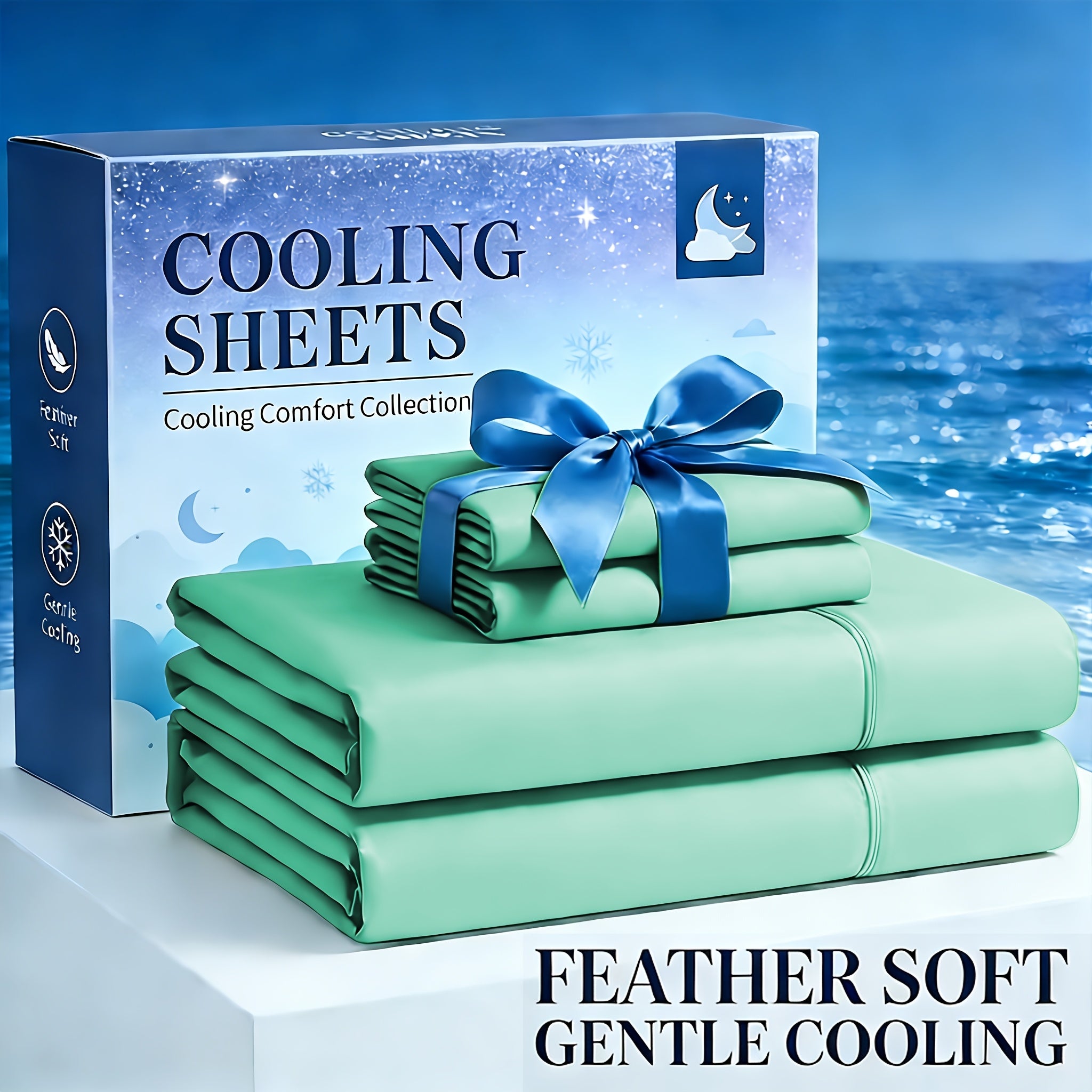 Cooling Bamboo Sheets Deep Pocket 3/4pcs Set – Breathable Viscose Bed Sheet Set for Hot Sleepers, Hotel Luxury Fitted Sheet & Pillowcase, 1660TC Ultra Soft Twin Full Queen King Size