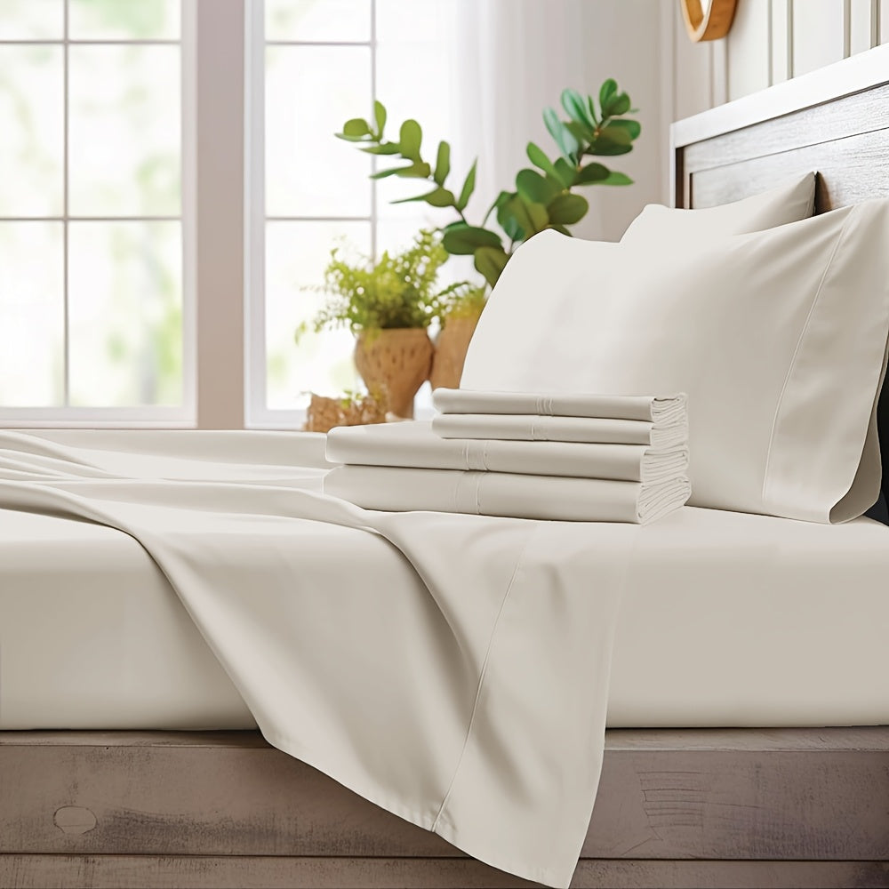 Extra Deep Pocket Cooling Bed Sheets Set – Breathable Wrinkle-Free Soft Bedding for Kids, Women & Men – Hotel Luxury Fitted Sheet Set, Light Blue, Twin Full Queen King