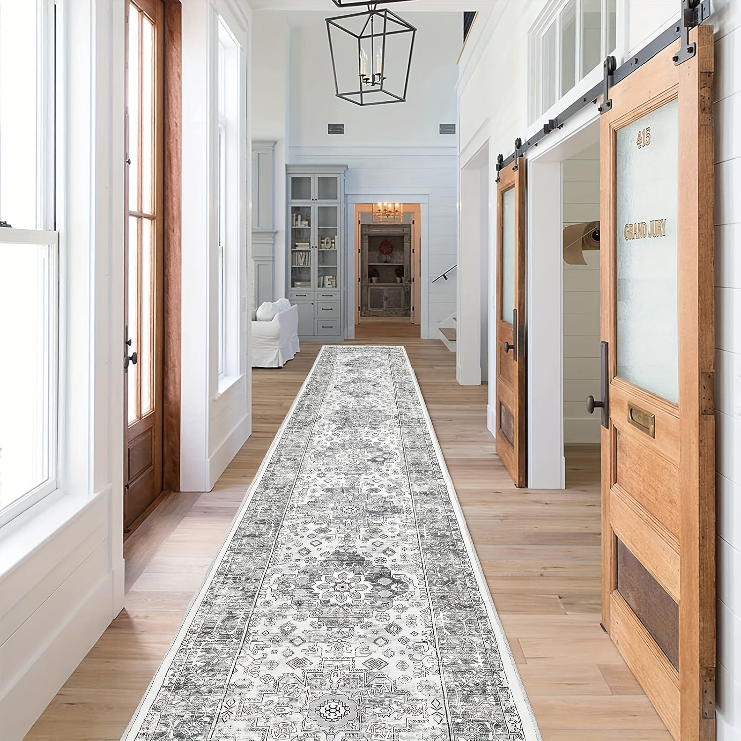 Washable Boho Runner Rug with Non-Slip Rubber Backing – Soft Farmhouse Hallway Carpet for Entryway, Kitchen, Laundry Room & Bathroom | Multiple Sizes | ShopVora CA