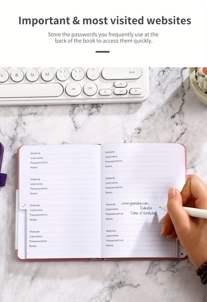 Password Book A6 Pocket-Sized, Internet Password Log Book with Alphabetical Letter Labels, Website Login Address Keeper & Organizer for Seniors Adults – Small Discreet Password Notebook