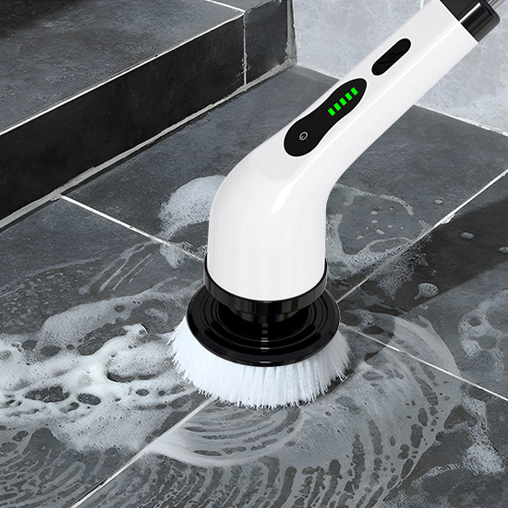 Cordless Electric Brush Rotary Washer, Dual Adjustable Speed, for Cleaning Home,Christmas Gift,Xmas Gift, Adjustable And Detachable Alloy ARM Up To 125cm,Handle Shower Washer with 9 Replaceable Brush Heads, Suitable for Floors, Bathrooms, Bathtubs, Car,Ti