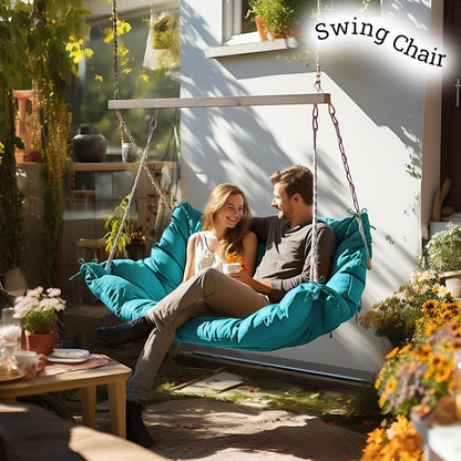 Outdoor Patio Swing Cushion 47x40 Inch 4 Inch Thick Waterproof - Fade-Resistant PP Cotton Bench Cushion with 8 Anti-Slip Straps for Porch Swing Garden Bench Lounge Chair Canada