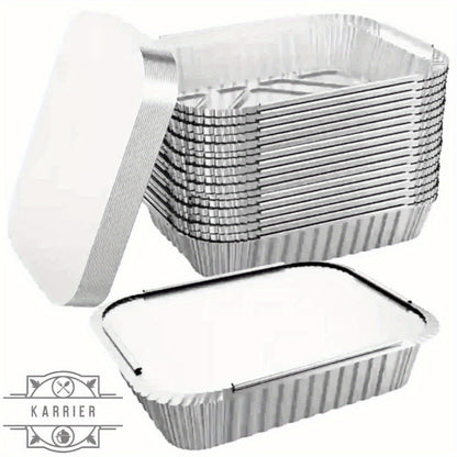 Disposable Aluminum Foil Pans with Lids 40-Pack – 7.2"x5.3" Baking Pans with Cardboard Lids, Meal Prep Freezing Takeout Lunch Boxes, Heat & Cold Preservation Kitchen Accessory | ShopVora CA