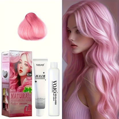 12-Color Permanent Hair Dye Kit with Developer & Applicator Tools – Long-Lasting Vibrant Shades Including Pink, Blue, Purple, Red, Black, Brown, Golden & More for Home Hair Colouring