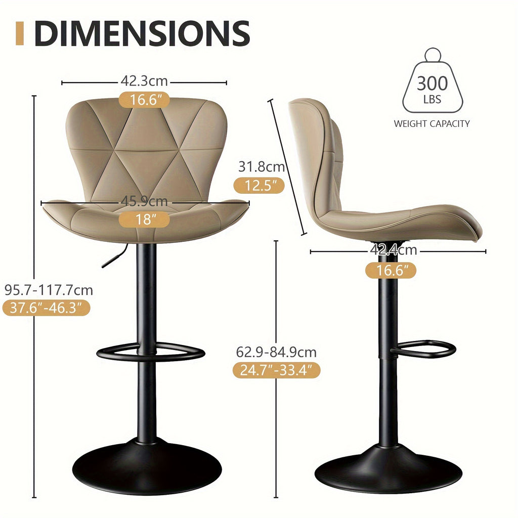 2pcs/3pcs Adjustable Swivel Bar Stools: Modern Faux Leather Upholstery, Comfortable Back Support - Perfect Addition To Elevate Your Kitchen Island. Local Warehouse.
