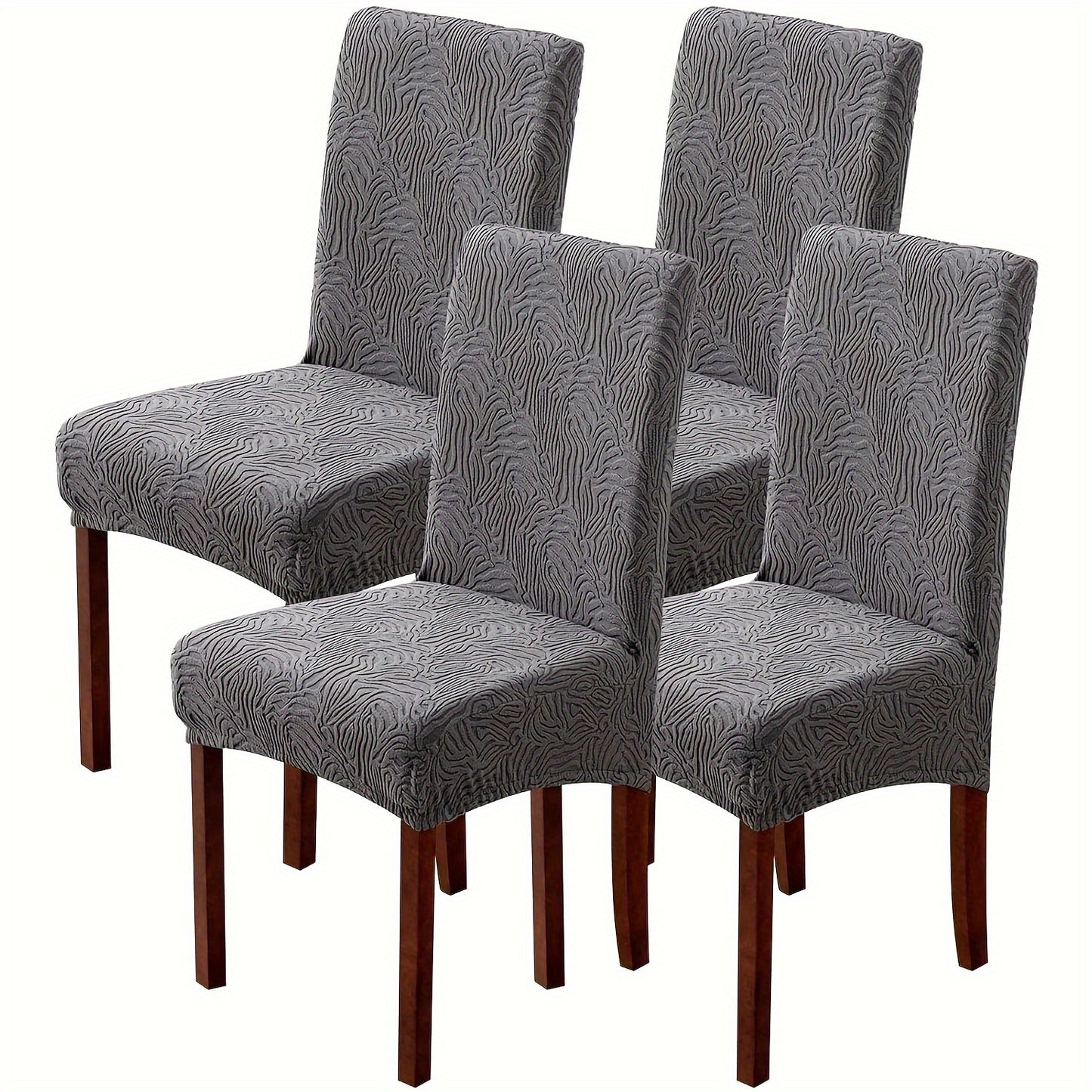 Waterproof Dining Chair Covers 4 or 6 Pack Stretch Jacquard Slipcovers - Removable Washable Chair Protector for Dining Room, Kitchen, Hotel & Restaurant