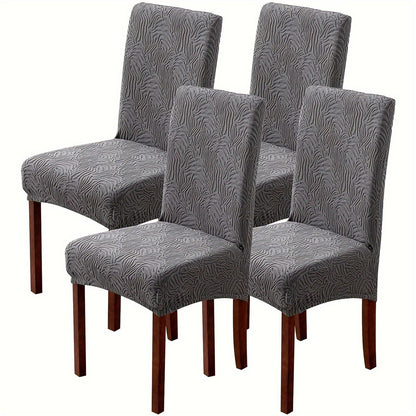 Waterproof Dining Chair Covers 4 or 6 Pack Stretch Jacquard Slipcovers - Removable Washable Chair Protector for Dining Room, Kitchen, Hotel & Restaurant
