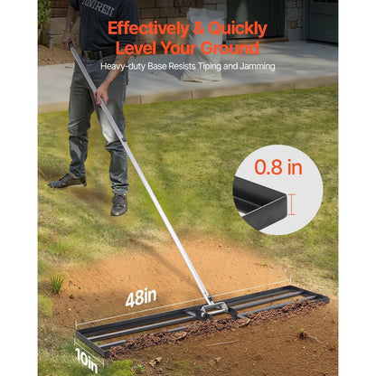 VEVOR Lawn Leveling Rake Q235 Carbon Steel – 10x30/36/48in Blade, 83.9in Adjustable Handle, 180° Rotating, 11.9 lbs, Leveling Tool for Yard Lawn Golf Course Farm Garden | Canada