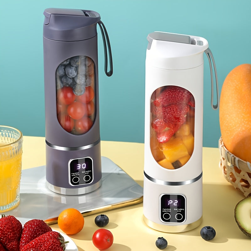 Portable USB Rechargeable Blender with LED Display - 15.22Oz, Ideal for Smoothies And Fresh Juice, Compact Design for On-The-Go Nutrition