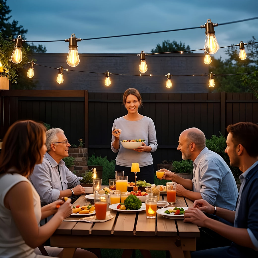25FT/50FT/100FT Outdoor Lights for Patio, Outdoor String Lights with Edison Shatterproof Bulbs, Patio Lights Outdoor Waterproof, Commercial Grade Patio Lights, Perfect for Gardens, Yards, Decks And Halloween, Christmas Decorations