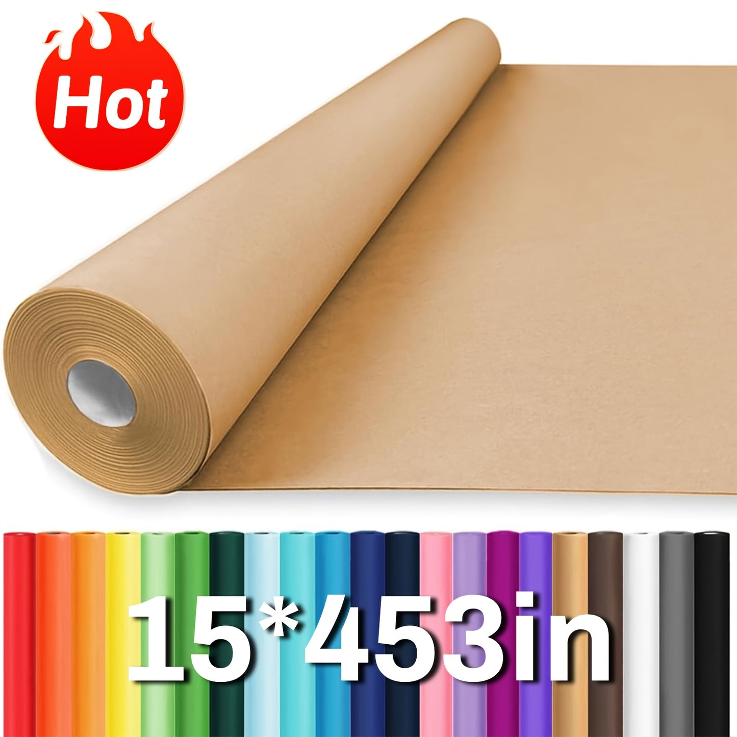 Kraft Wrapping Paper Roll Vibrant Colors – Multi-Use for Gift Wrapping, Art Projects, Table Runner, Bulletin Board, Bouquet Wrapping, Party Supplies & Shipping Packaging – Christmas Crafts