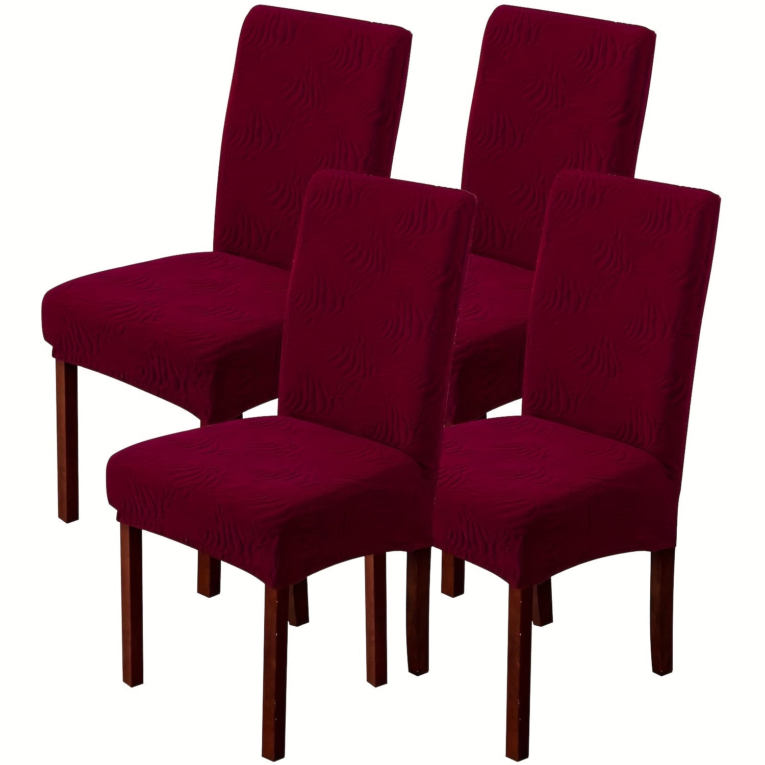 Waterproof Dining Chair Covers 4 or 6 Pack Stretch Jacquard Slipcovers - Removable Washable Chair Protector for Dining Room, Kitchen, Hotel & Restaurant