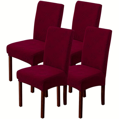Waterproof Dining Chair Covers 4 or 6 Pack Stretch Jacquard Slipcovers - Removable Washable Chair Protector for Dining Room, Kitchen, Hotel & Restaurant