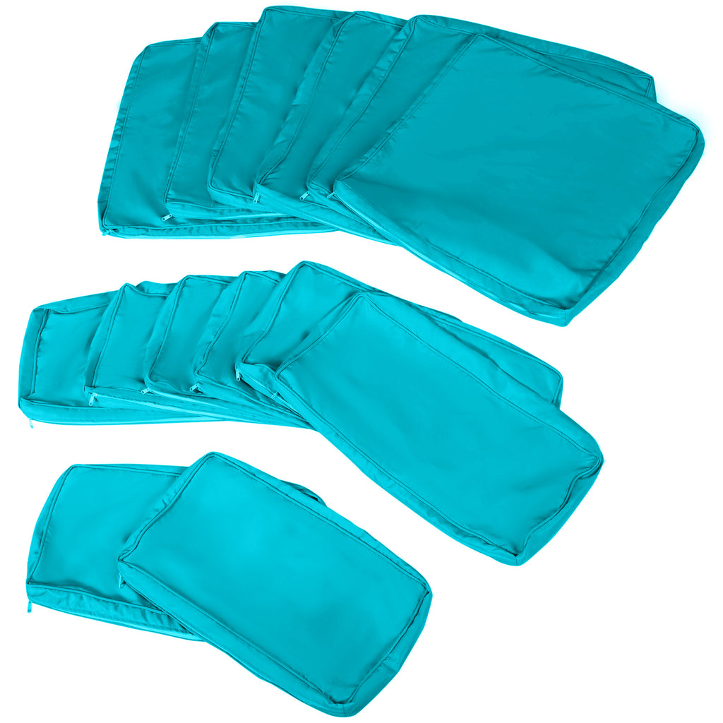 14Pcs Outdoor Cushion Covers, Patio Cushion Covers Replacement for Rattan Sofa Set - No Cushion Included, Navy Blue
