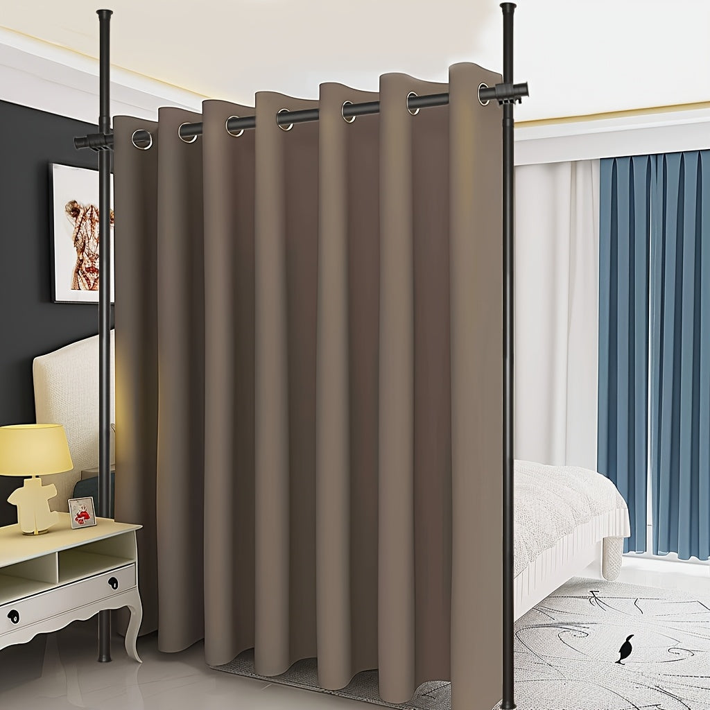 Room Dividing Tension Curtain Rod, No Drilling Freestanding Room/Wall Divider Rod, Adjustable Heavy Duty Floor to Ceiling Self Stand