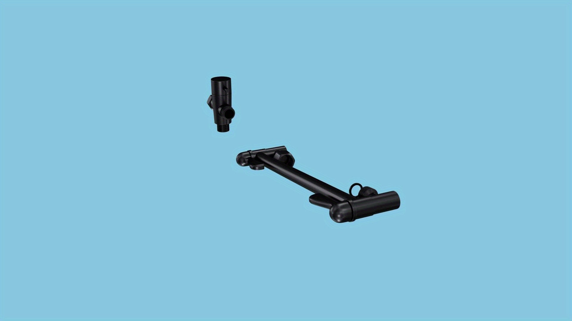 Shower Head, High Pressure Rainfall/Handheld Shower Combo with 11'' Extension Arm, 9 Settings, Anti-Leak Shower Head with Holder, Height/Angle Adjustable, Chrome, Matte Black