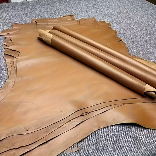 Large Sheets Brown Sheepskin Leather - Heavy-Duty 0. 8-1. 0mm Thick Rawhide for DIY Leather Crafting, Handmade Bags, Wallets, Belts & Bookbinding - Full-Size Leather Panels for Leatherworking (Sheepskin Rawhide Fabric)