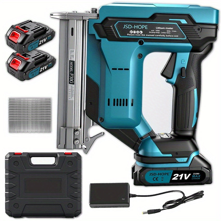 18 Gauge Electric Nail Gun, Cordless Nail Gun With Battery 2.0Ah, Compatible With Makita 18V/40V Batteries, 2-in-1 Electric Nail Gun, 2 Mode, Fits 5/8" To 1-1/4" Nails, For Woodworking, Home Renovation & Projects