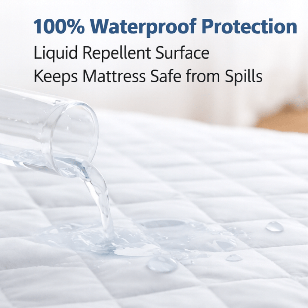18-Inch Deep Grip Waterproof Mattress Protector – Soft Quilted Noiseless Fitted Cover with Liquid Shielding, Secure Stretch Fit, Machine Washable – Twin Full Queen King