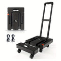 Foldable Hand Truck, 500LB Capacity Handcart, Convertible Hand Truck with Extendable Handle, Hand Truck with 4 Wheels, Portable Hand Truck for Home, Office, And Yard Use. Material Handling