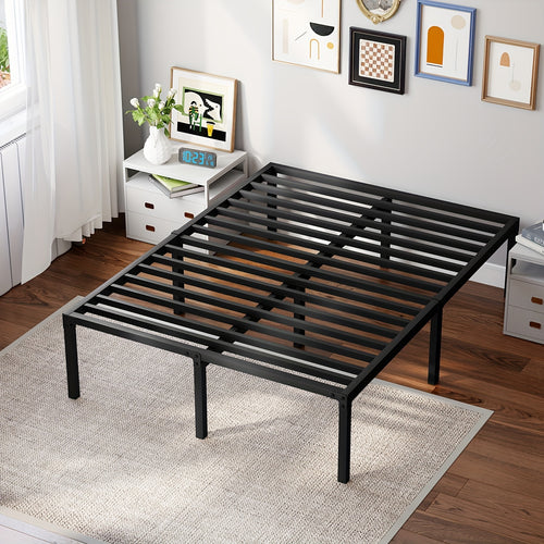 18 Inch Heavy Duty Metal Platform Bed Frame Maximum Underbed Storage Noise-Free No Box Spring Required Easy Assembly Twin Full Queen King Size for Bedroom Guest Room Apartment Dorm Canada