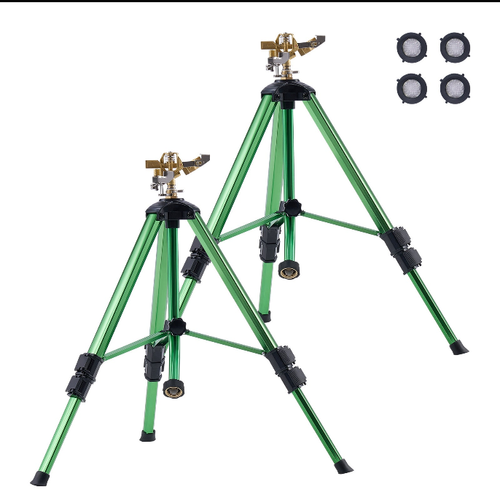Garden Sprinkler Tripod 360° Rotating Brass Head Lawn Irrigation Adjustable Height