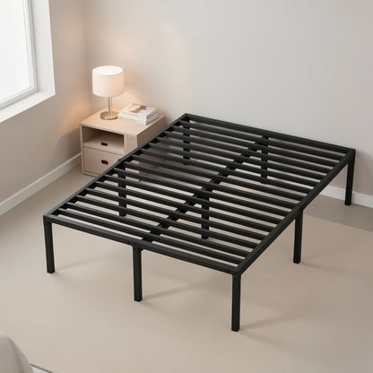 18 Inch Heavy Duty Metal Platform Bed Frame Maximum Underbed Storage Noise-Free No Box Spring Required Easy Assembly Twin Full Queen King Size for Bedroom Guest Room Apartment Dorm Canada