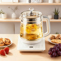 Yalulu Electric Kettle, Health Pot, Heated Glass Carafe, 1.8L/60.87oz, 18 Cooking Options, Smart Touch Screen, with Egg Steaming Rack, for Making Coffee, Porridge, Steaming Eggs, Removable Filter, Multi-functional Medical Health Pot