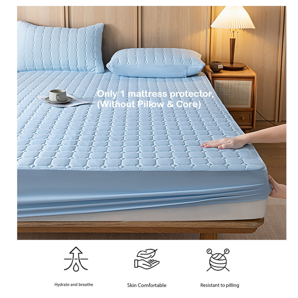 1pc Waterproof Soft Fitted Sheet, Bedding, Comfortable Multifunctional Mattress Protector, Suitable for Bedroom, Guest Room, Apartment, Machine Washable, Fade-Resistant - Perfect for Hotel and Home s, Full Size Sheets, (Excluding Pillowcase)