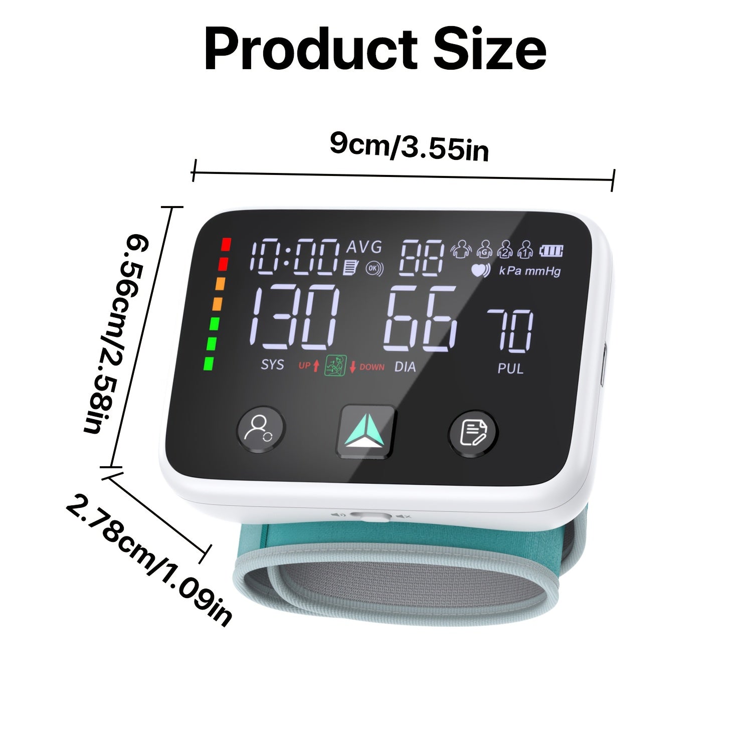 Wrist Blood Pressure Monitor with Voice Broadcast, Dual User Mode 2x120 Memory, LED Color AHA Indicator, 800mAh Rechargeable Battery, Storage Case & Charging Cable Included | ShopVora CA