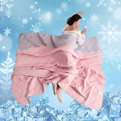Cooling Blanket Lightweight Breathable 100% Polyester with Reversible Geometric Design - for Hot Sleepers & Night Sweats Relief, All-Season Bed Couch Travel Blanket, Machine Washable