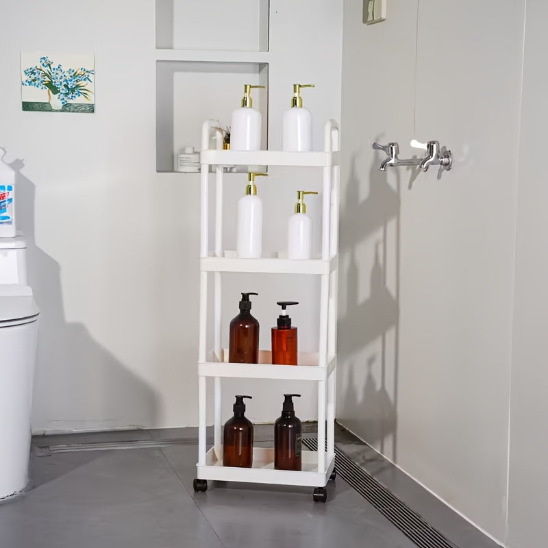 Multi-Layer Rolling Storage Cart with Wheels Adjustable Shelves Home Organizer Rack for Kitchen Bathroom Bedroom - ShopVora CA
