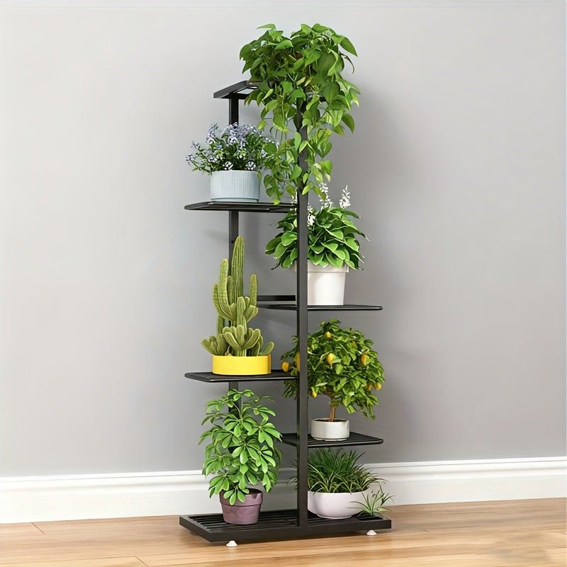 Multi-Tiered Indoor Plant Stand Sturdy Metal Flower Shelf with Wide Base - Space-Saving Vertical Plant Rack for Home Garden Decor, Patio, Balcony & Living Room