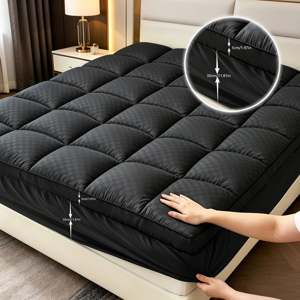 1pc Of Thickened Mattress Protector, Thickened Mattress Pad, Pillow Top Mattress Cover, Quilted Fitted Mattress Protector, with A Top Stretchable Depth Of 8-21 Inches, Breathable, Fluffy And Soft Bedding, Machine Washable