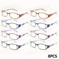 8pcs Blue Light Blocking Reading Glasses - Anti-Eye Strain Computer Glasses with HD Lens Clarity, Lightweight PC Frame, Full-Rim Square Frames, Compatible with Glasses Case - for Women, Men, Office, Gaming, Smartphone - Buy 4 Get 4 Free Offer, Gaming