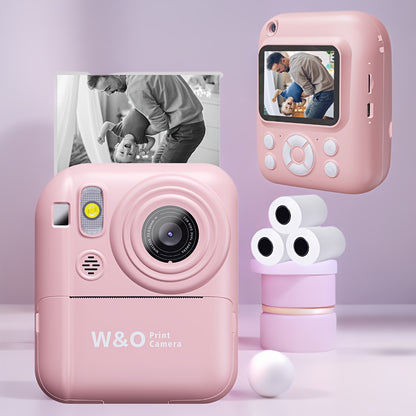 Instant Print Camera 1080P HD – 2.4" Screen, 3 Rolls Print Paper & 32GB SD Card Included, Rechargeable Battery, Type-C Charging, Pink & Blue – Birthday & Christmas Gift for Teens & Adults