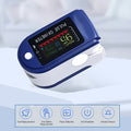 Fingertip Pulse Oximeter Oxygen Therapy Monitor Finger Spo2 Blood Oxygen Saturation Monitor with Auto Rotate TFT Display Plethysmograph Waveform And Pulse Graph Batteries Included Blue