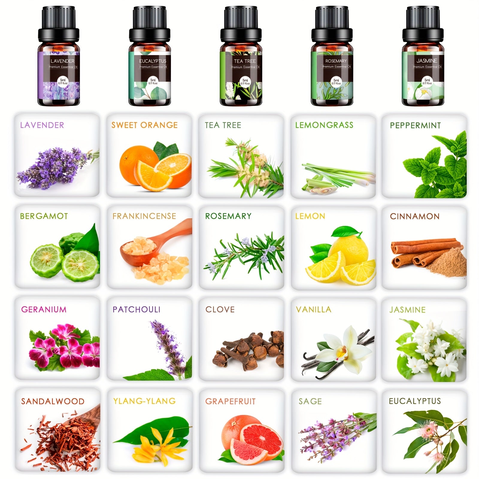 12pcs/20pcs/32pcs Essential Oils Gift Set - Essential Oil Kit for Massage, Skin - Father'S Day Gift