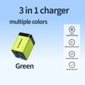Latest Gan Technology: 80W 3-Port Quick Charger with Retractable Cable - Extremely Compact - Cool to The Touch - PD/QC 3.0 Compatible with Iphone 17/16/15/14/13/12/11, And Ipad
