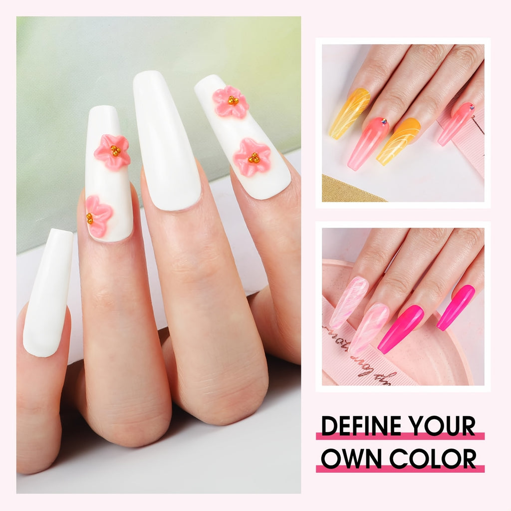 Complete Acrylic Nail Kit for Beginners – Nail Drill, UV Lamp, Acrylic Powder & Liquid System, Glitter Rhinestone Decorations, Multi-Color DIY Manicure Set for Salon-Quality Nails at Home