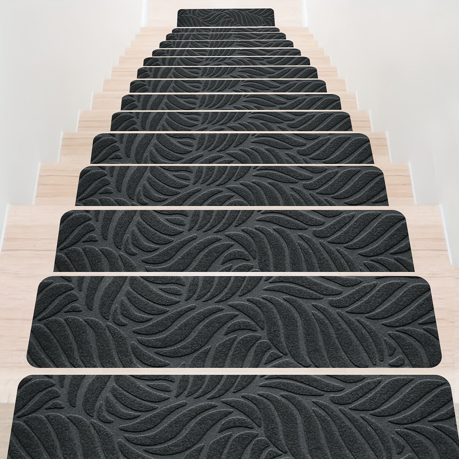 Non-Slip Stair Mats 30x8 Inch Set of 7 or 15 – Washable Indoor Stair Treads with Self-Adhesive Tape for Wooden Steps, Home & Office Safety Staircase Protection Cover