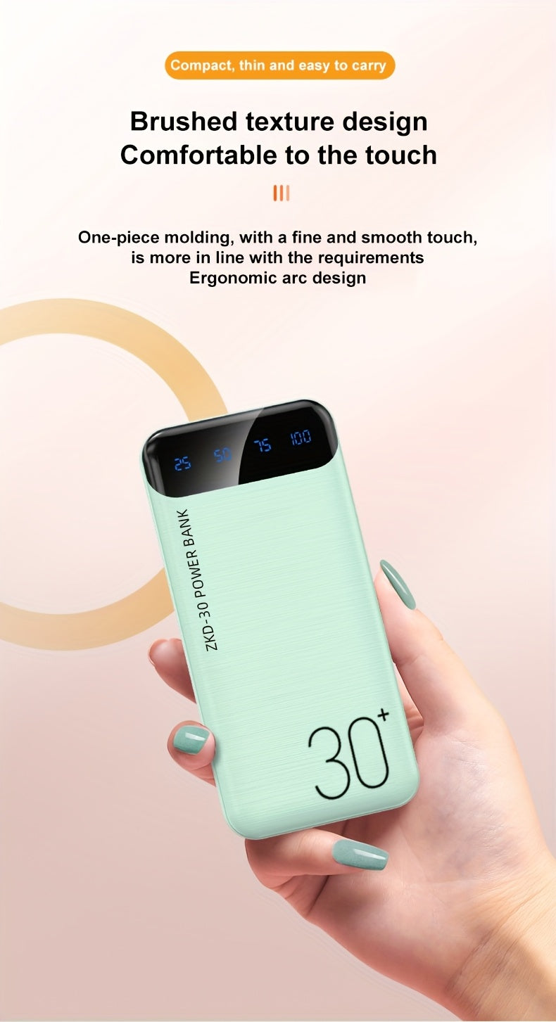 USB-C Power Bank 20000mAh 30000mAh with LED Screen - Lightweight Compact Charger 1 USB-C + 2 USB Ports, Dual Output, Stylish Design for iPhone Android Travel Outdoor Emergency Canada