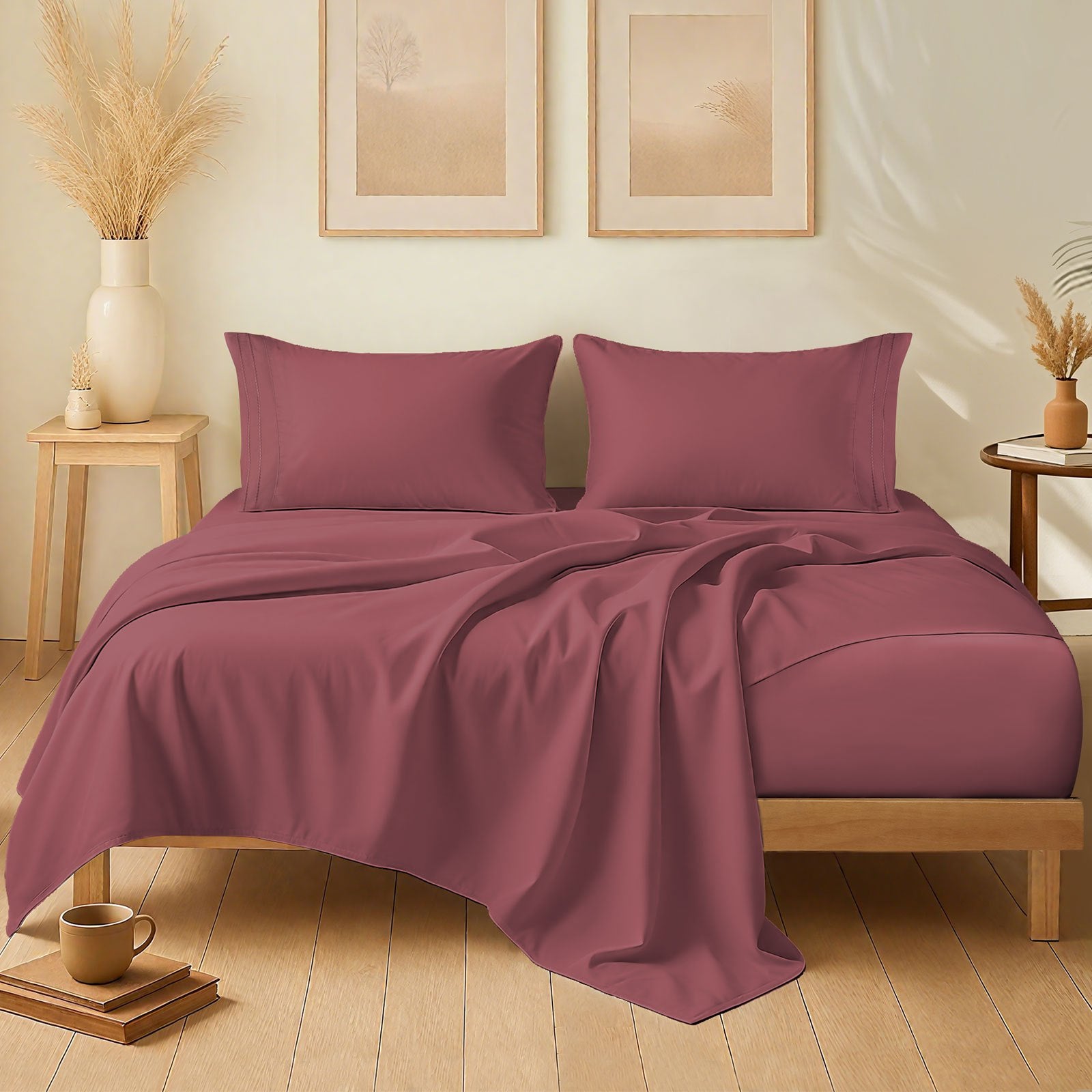 14-Inch Deep Pocket Bed Sheet Set – Lightweight Breathable Cooling, Wrinkle & Fade Resistant, Hotel Luxury Bedding, 3/4-Piece with Pillowcase, Flat & Fitted Sheet, Twin Full Queen King | ShopVora CA