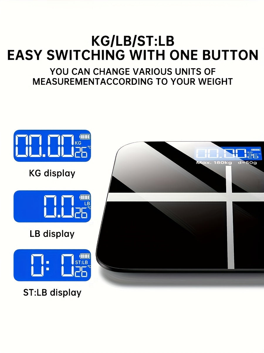 Digital Bathroom Scale 400 lb Type-C Rechargeable – High Precision Electronic Weight Scale, Large Backlit LCD & Temperature Display, Ultra-Wide Platform, kg/lb Switchable, Auto Power-Off | ShopVora CA
