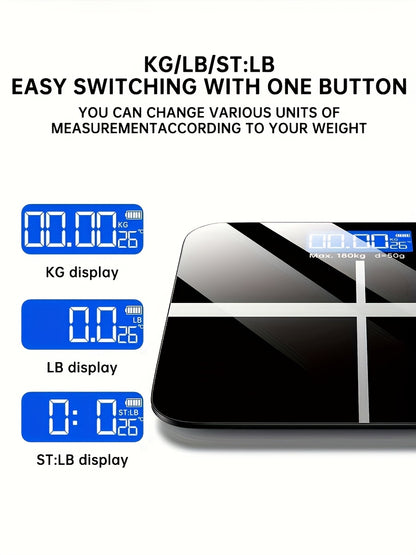 Digital Bathroom Scale 400 lb Type-C Rechargeable – High Precision Electronic Weight Scale, Large Backlit LCD & Temperature Display, Ultra-Wide Platform, kg/lb Switchable, Auto Power-Off | ShopVora CA