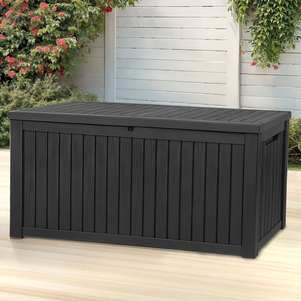 DWVO 51/80/150/180 Gallon Outdoor Storage Box, Waterproof Resin Deck Box, Patio Poolside Table And Bench, Weatherproof Storage Organizer for Garden Tools, Pool Supplies, Patio Additions